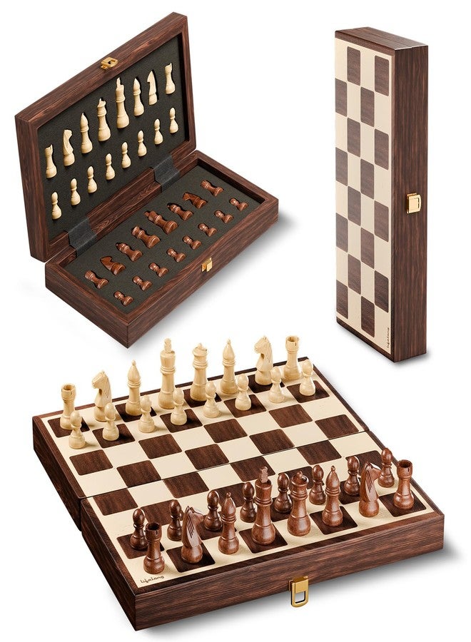 Lifelong Premium Wooden Chess Board Set with Handcrafted Chessmen Compact & Foldable - Classic Travel Chess for Kids & Adults (12 * 12inch) - Image 1